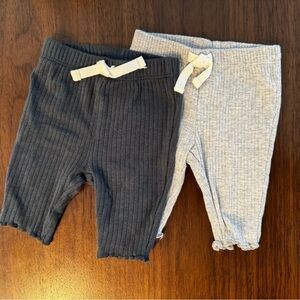 Carter's Light Gray and Dark Gray Ribbed Baby Pants (set of 2)